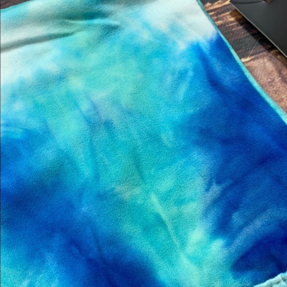 <<Blue Teal Tye Dye Bike Shorts >> - Picture 3 of 4
